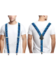 Deense pluche bretels in blauw, gemaakt van zachte en duurzame pluche stof voor een stijlvolle uitstraling.

