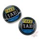 Deurtrede Stickerset Fake Taxi - Gedurfde en humoristische stickers voor vrachtwagens, Truck-Shop.nl
