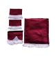 Zijgordijnen set NIEUW bordeaux met witte franjes