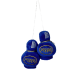 Poppy Grace Mate® blauwe pluche dobbelstenen van 8 cm, perfect voor autodecoratie.
