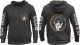 Zwart hoodie-vest met rits en geborduurd 'Old Skool Club' logo op de borst, van TRUCK-SHOP.NL