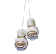 Compacte witte pluche dobbelstenen van 8 cm, retro decoratie van Poppy Grace Mate®.
