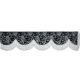Raamband van originele Deense pluche in grijs met witte franjes, 18 cm, van TRUCK-SHOP.NL