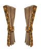 Picture Side curtainset Beige with Danish pluche yellow