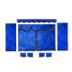 Vrachtwagen Gordijnen Set kobalt blauw zwart franje Universeel