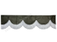 Raamband grijs met witte franjes 18cm hoog 2 zijdes zelfde materiaal