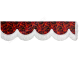 TRUCK-SHOP.NL Raamband Originele Deense Pluche - Rood met Witte Franjes, 18 cm
