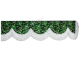Raamband originele Deense pluche Groen met witte franjes, 18 cm
