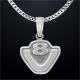 Zilveren hanger V8, gedetailleerd ontwerp voor V8-motorfans - Truck-Shop.nl
