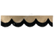 Raamband Beige met zwarte Franjes 12cm hoog NIEUW 2 zijde zelfde stof