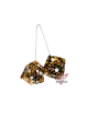 Deense pluche dobbelstenen 6x6 cm geel