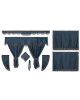 Vrachtwagen Gordijnen Set navy blauw- zwart franje Universeel