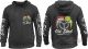 Zwarte hoodie met rits en geborduurde print van hoge kwaliteit op beide mouwen, achterkant en op de borst, van TRUCK-SHOP.NL