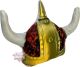 afbeelding van een contour kussen van een Viking helm Deens pluche rood