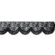 Raamband originele Deense pluche grijs met zwarte franjes 18 cm
