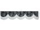 Raamband deense pluche grijs met witte franjes 12cm