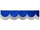 Raamband blauw met witte franjes 18cm hoog 2 zijdes zelfde materiaal