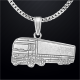 Zilveren Hanger MB Actros Oplegger, gedetailleerde weergave van de iconische Mercedes-Benz Actros en oplegger, verkrijgbaar bij Truck-Shop.nl.

